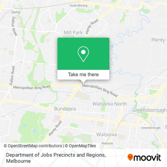 Department of Jobs Precincts and Regions map