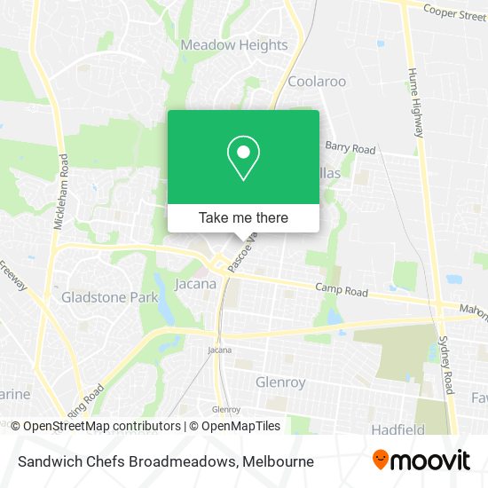 Mapa Sandwich Chefs Broadmeadows