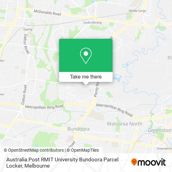 Australia Post RMIT University Bundoora Parcel Locker map