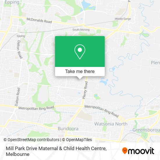 Mill Park Drive Maternal & Child Health Centre map