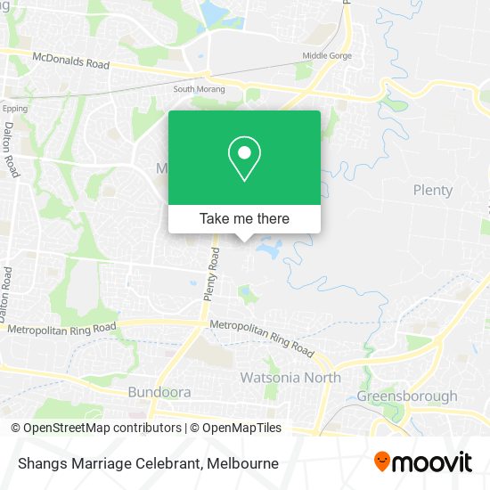 Shangs Marriage Celebrant map