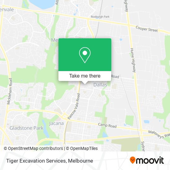 Tiger Excavation Services map