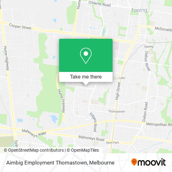 Aimbig Employment Thomastown map