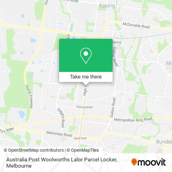 Australia Post Woolworths Lalor Parcel Locker map