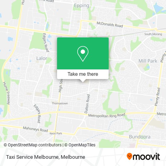 Taxi Service Melbourne map