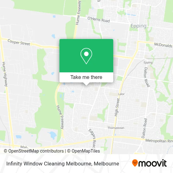 Mapa Infinity Window Cleaning Melbourne