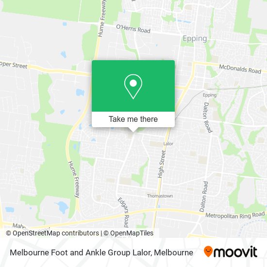 Melbourne Foot and Ankle Group Lalor map