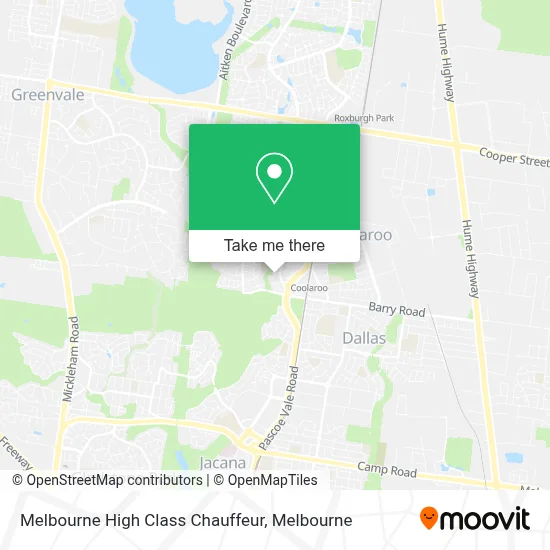 Mapa Melbourne High Class Chauffeur