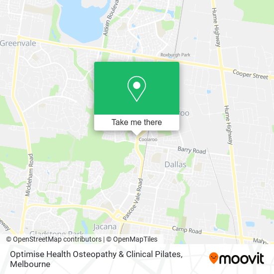 Optimise Health Osteopathy & Clinical Pilates map