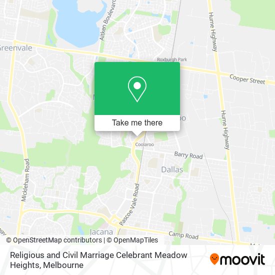 Religious and Civil Marriage Celebrant Meadow Heights map