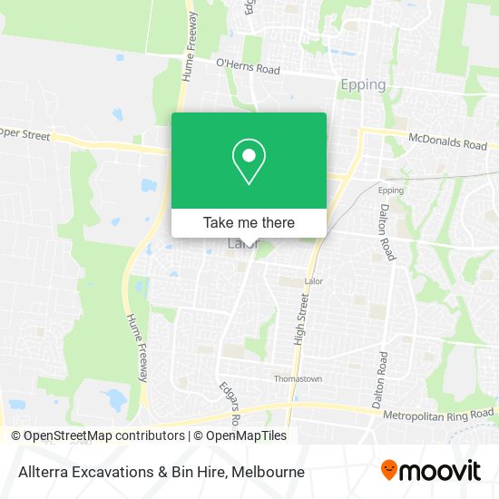 Allterra Excavations & Bin Hire map