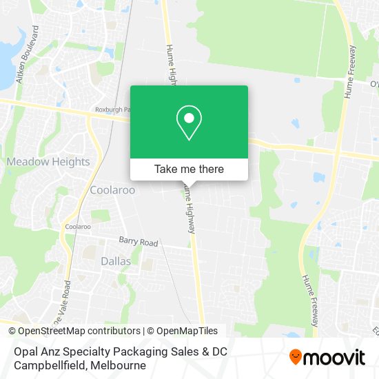 Opal Anz Specialty Packaging Sales & DC Campbellfield map