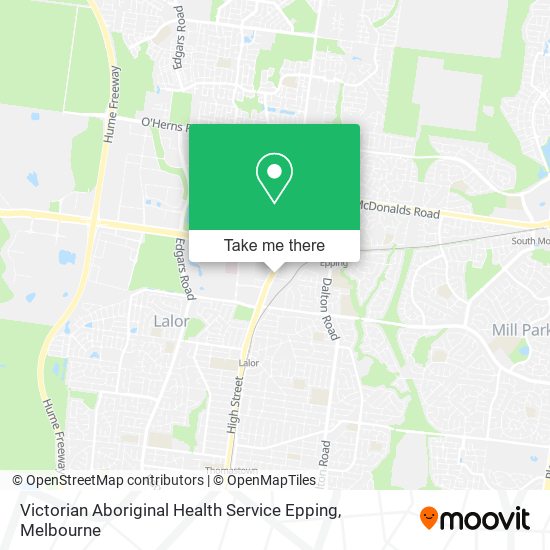 Victorian Aboriginal Health Service Epping map