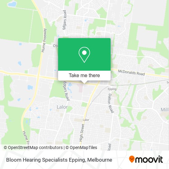 Mapa Bloom Hearing Specialists Epping