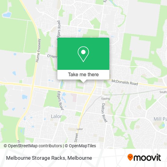 Mapa Melbourne Storage Racks