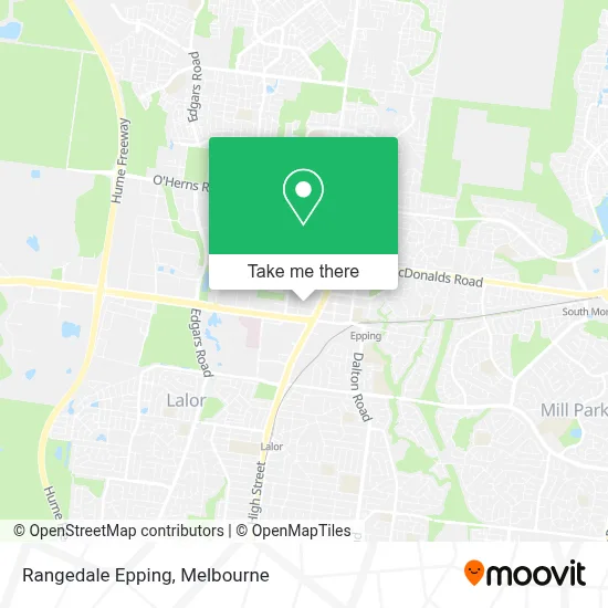 Mapa Rangedale Epping