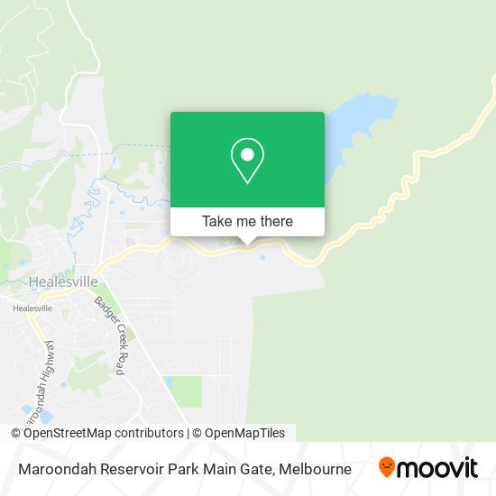 Maroondah Reservoir Park Main Gate map