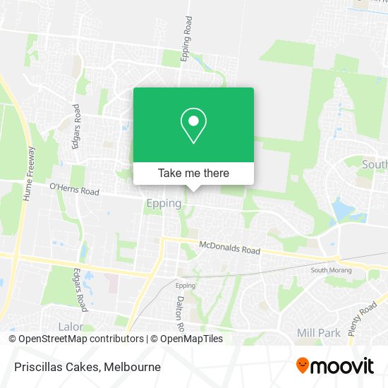 Priscillas Cakes map