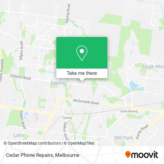 Cedar Phone Repairs map