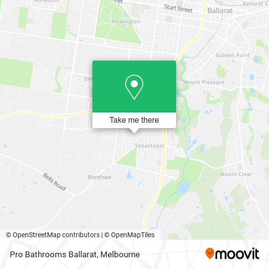 Pro Bathrooms Ballarat map