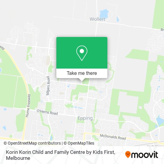 Korin Korin Child and Family Centre by Kids First map