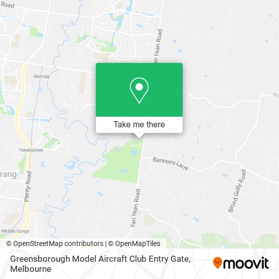 Greensborough Model Aircraft Club Entry Gate map