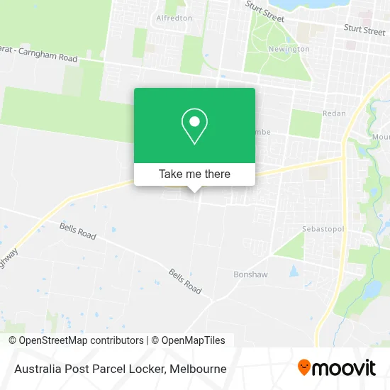 Mapa Australia Post Parcel Locker