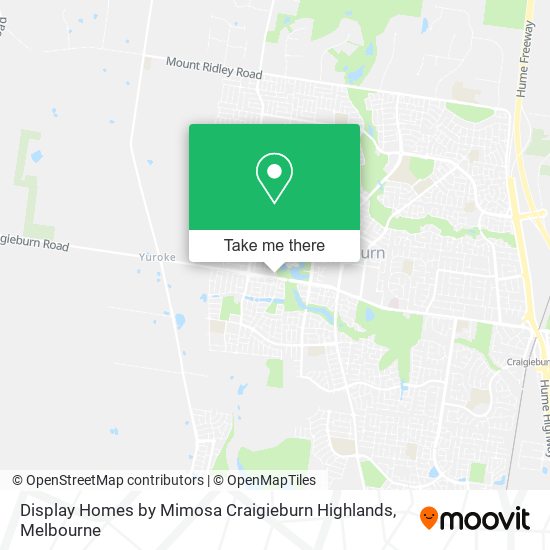 Display Homes by Mimosa Craigieburn Highlands map