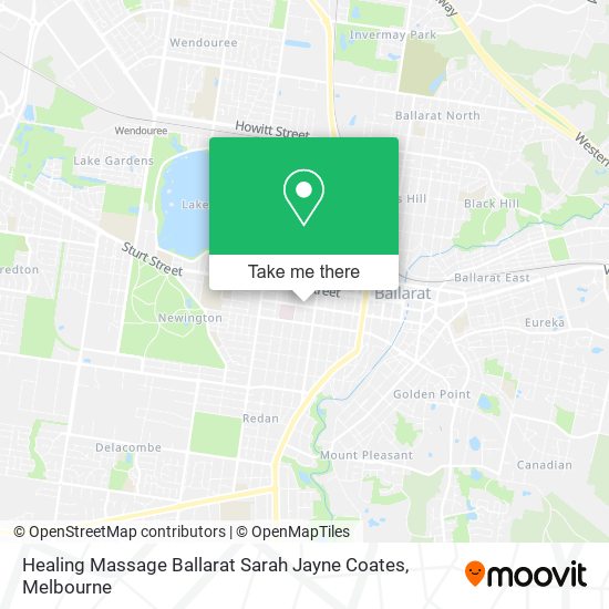 Healing Massage Ballarat Sarah Jayne Coates map