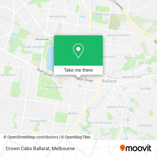 Crown Cabs Ballarat map