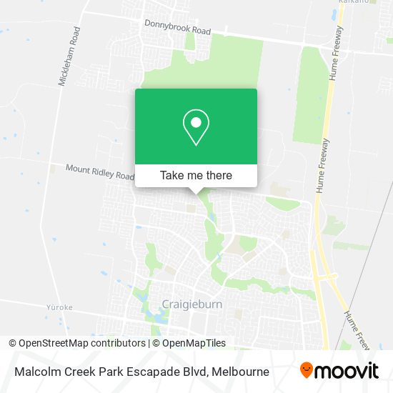 Malcolm Creek Park Escapade Blvd map