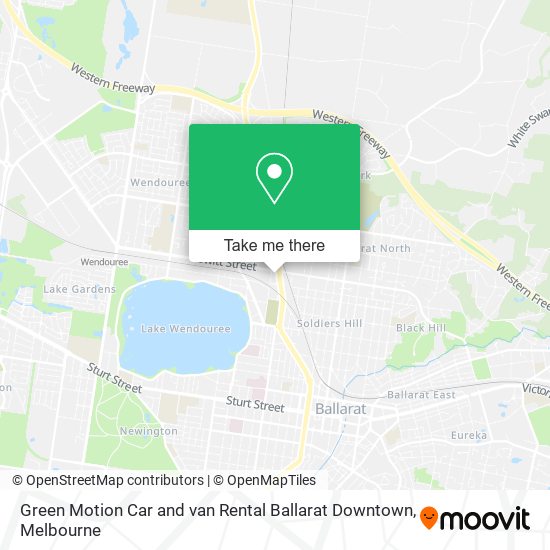 Green Motion Car and van Rental Ballarat Downtown map