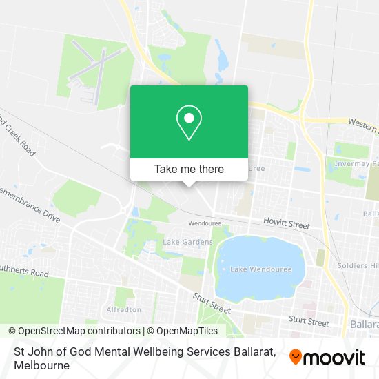 St John of God Mental Wellbeing Services Ballarat map