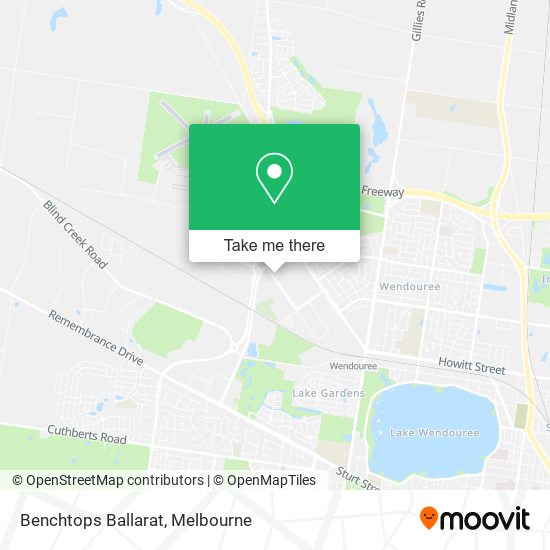 Benchtops Ballarat map