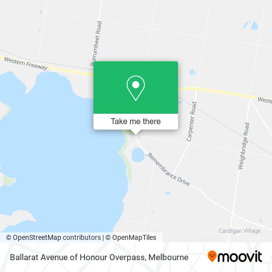 Ballarat Avenue of Honour Overpass map