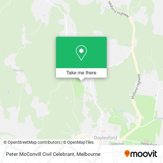 Peter McConvill Civil Celebrant map