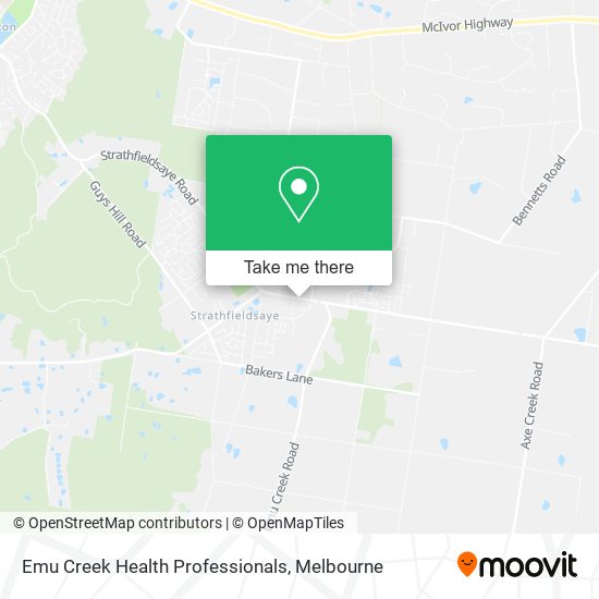 Emu Creek Health Professionals map