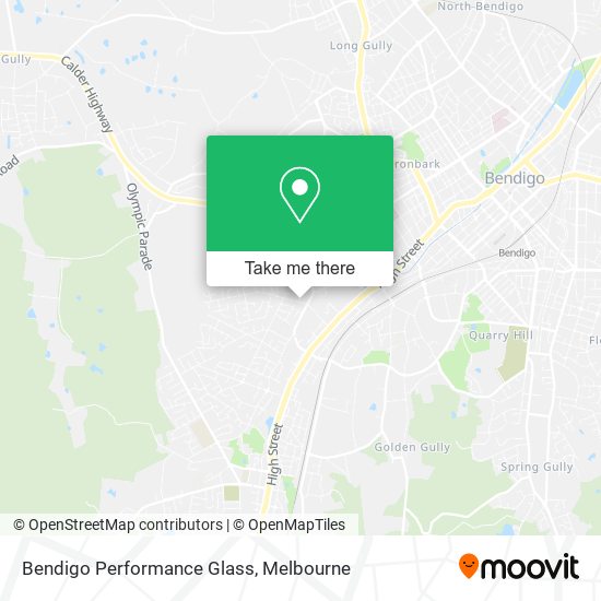 Bendigo Performance Glass map