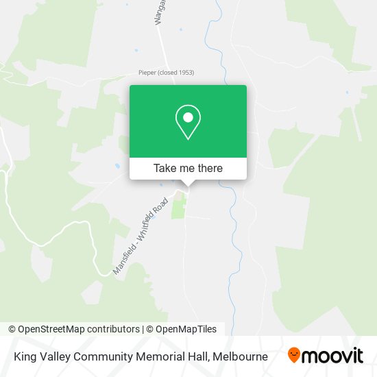 King Valley Community Memorial Hall map