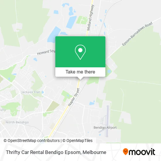 Thrifty Car Rental Bendigo Epsom map