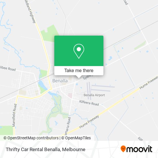Thrifty Car Rental Benalla map