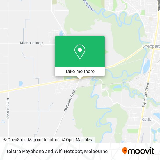 Mapa Telstra Payphone and Wifi Hotspot