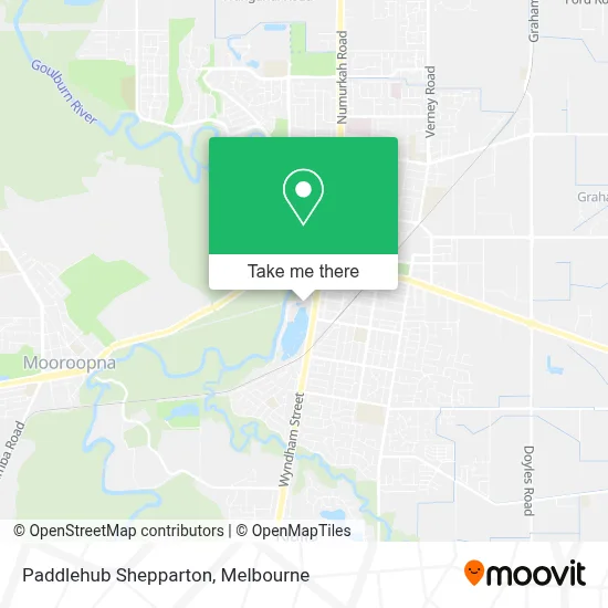 Mapa Paddlehub Shepparton