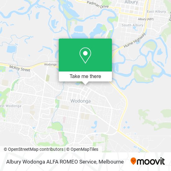 Albury Wodonga ALFA ROMEO Service map