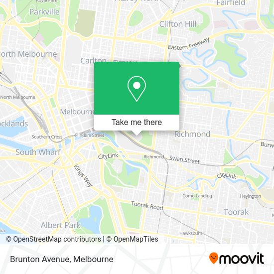 How to get to Brunton Avenue in East Melbourne by bus, train or tram?