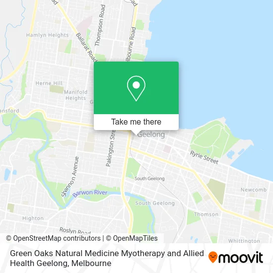 Green Oaks Natural Medicine Myotherapy and Allied Health Geelong map