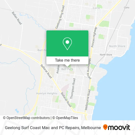 Geelong Surf Coast Mac and PC Repairs map