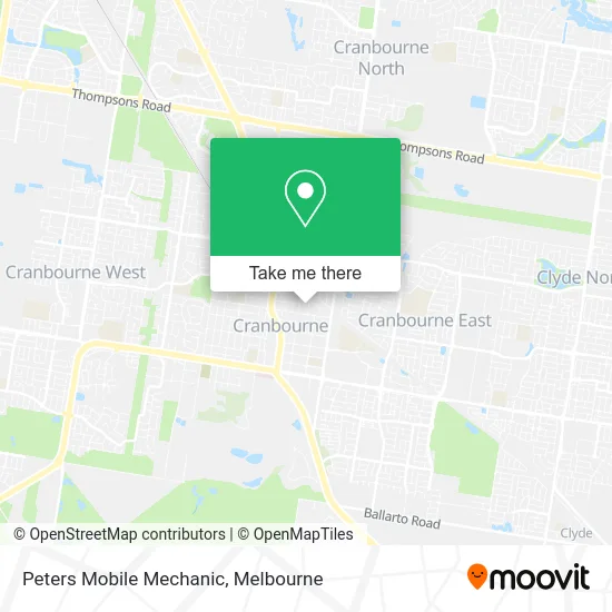 Peters Mobile Mechanic map