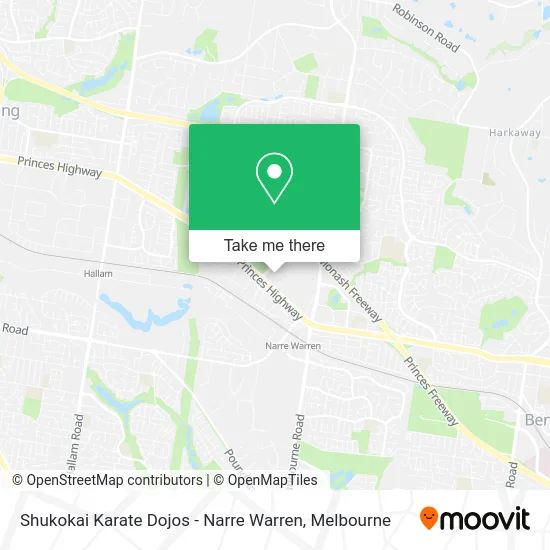 Shukokai Karate Dojos - Narre Warren map