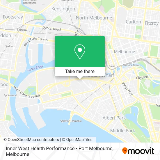 Mapa Inner West Health Performance - Port Melbourne